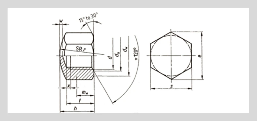 hex cap nuts details